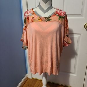 Peach Floral Top